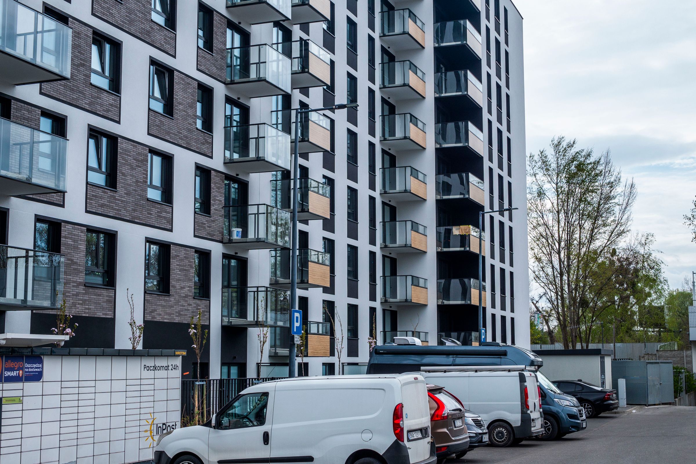 Moderne Wohngegend in Warschau