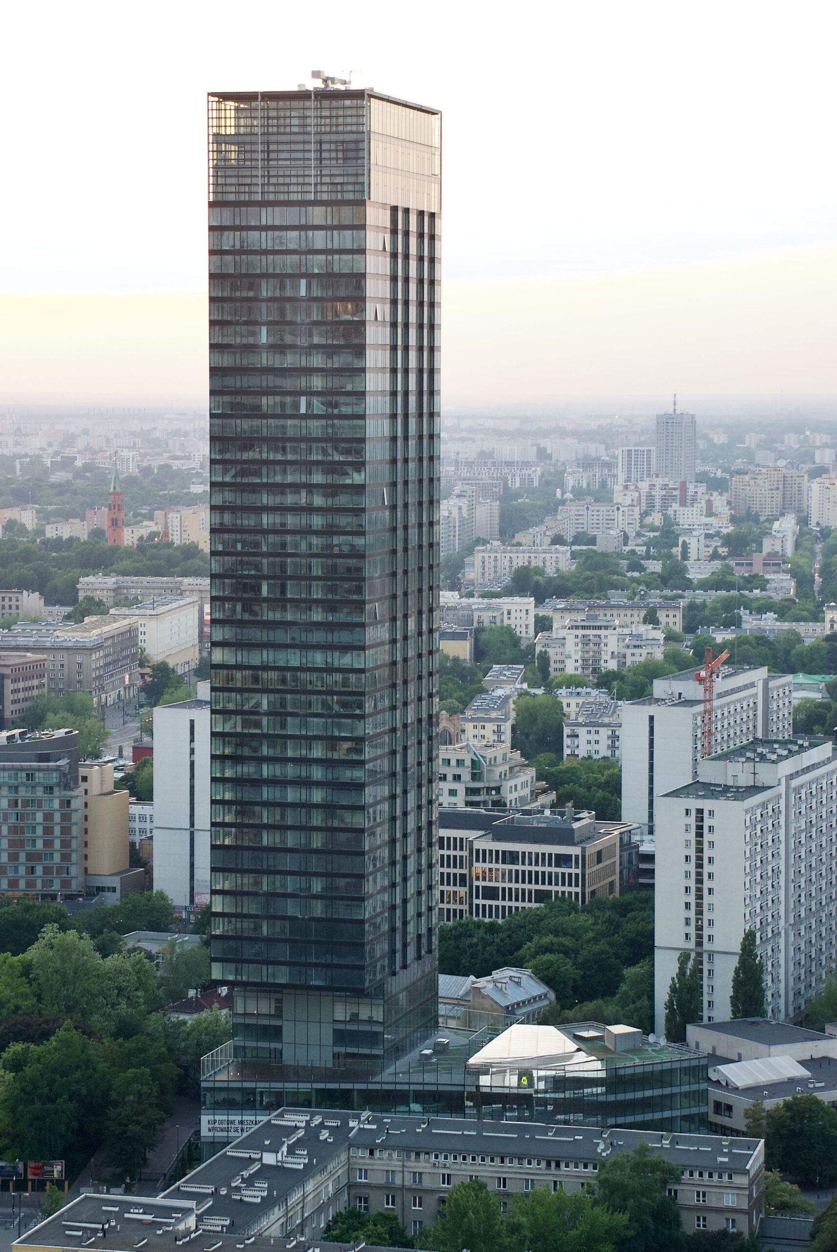 Warsaw skyline with residential and office buildings