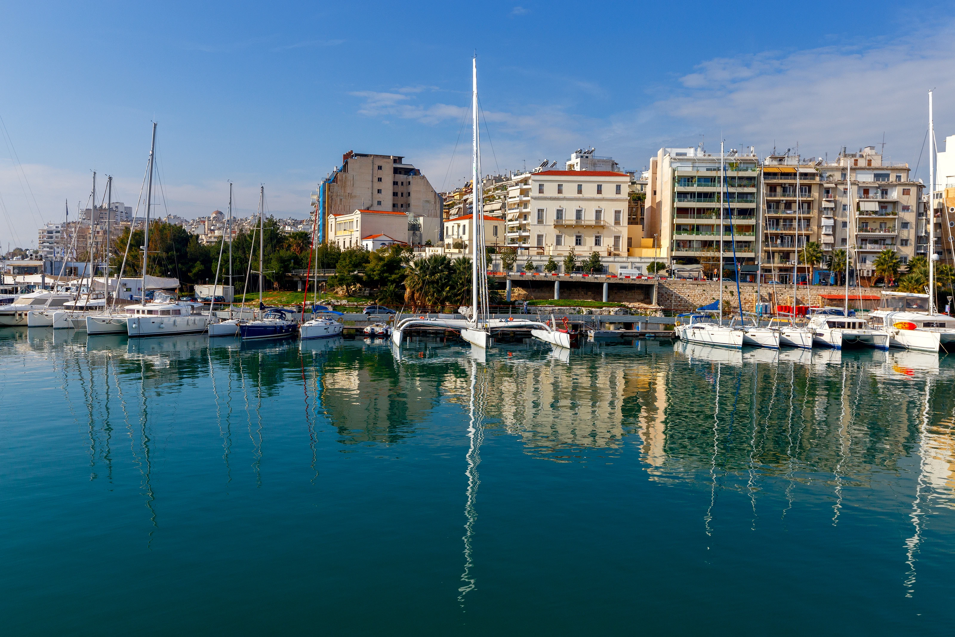 Residential waterfront and marina in Piraeus, Athens