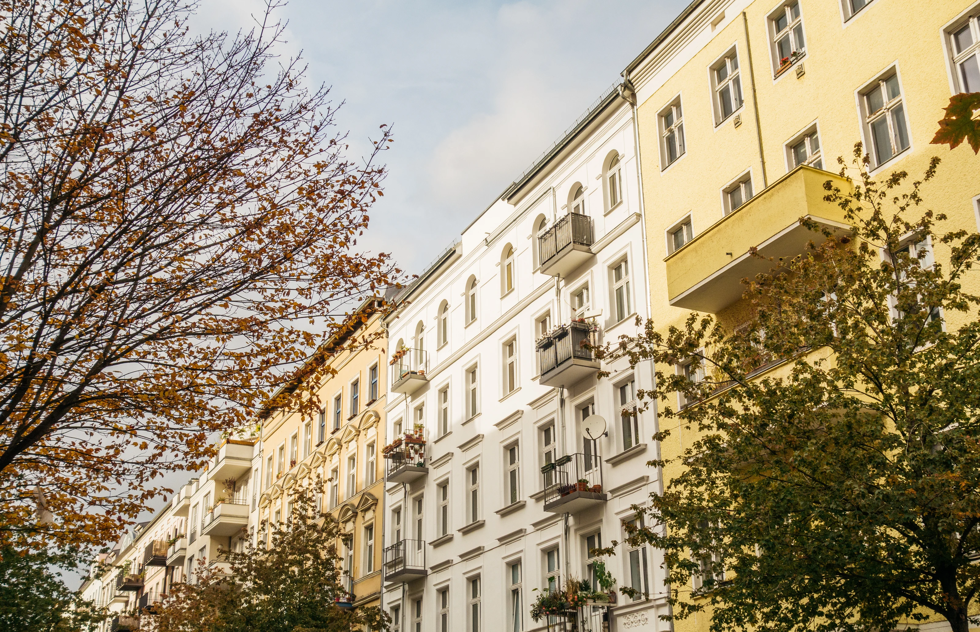Modern apartment balconies in Budapest