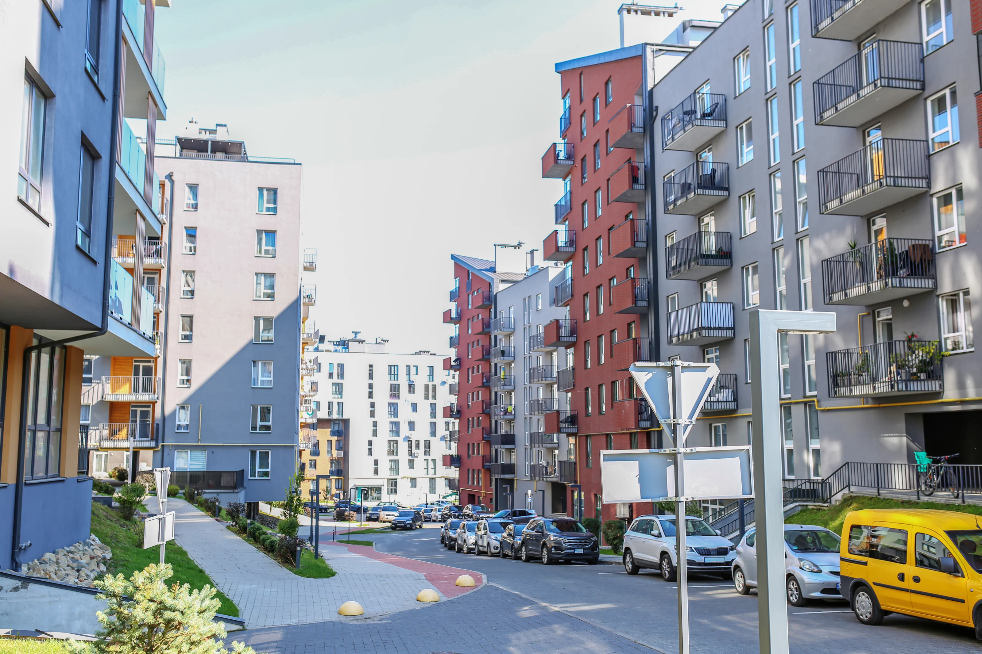 Modern apartment street in Warsaw