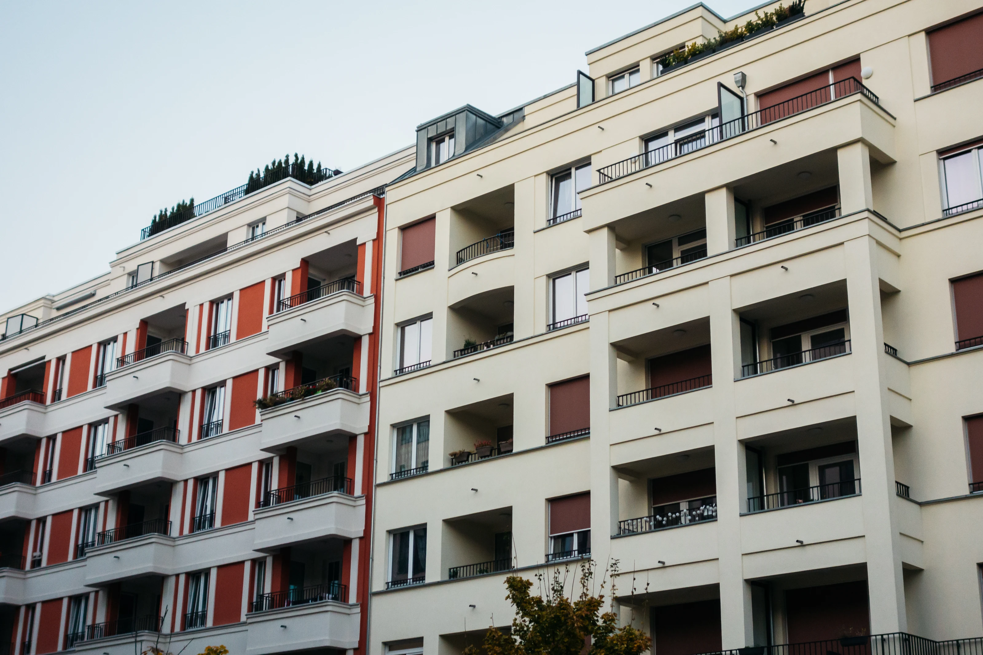 Apartment balconies in a Zagreb residential district